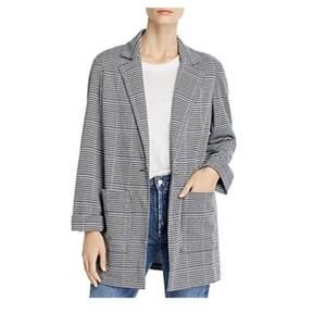 Anthro SANCTUARY Houndstooth Editor Plaid Oversized Blazer SZ‎ XS Blue